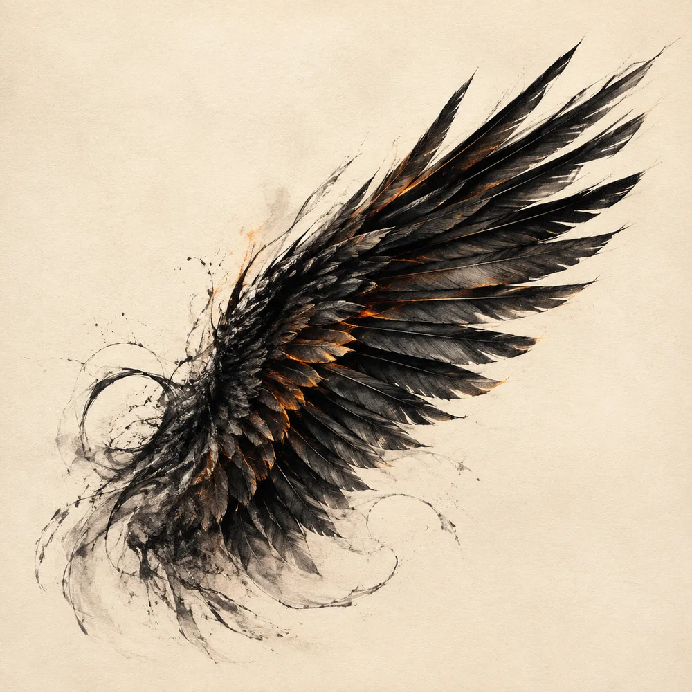 Original contemporary illustration for Designing a Mythical Bird Through Silhouette